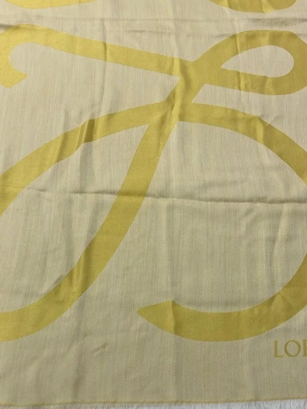 LOEWE Light Yellow Yellow Silk Wool Scarf